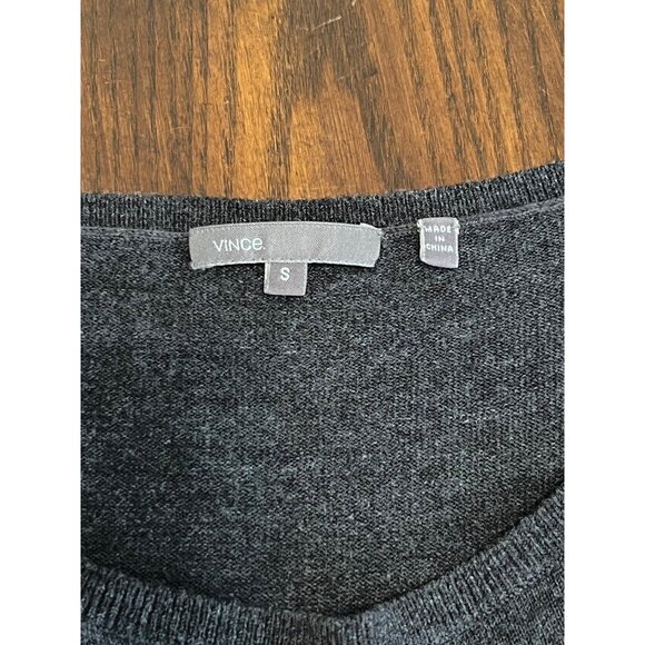 Vince Sweater Tunic Charcoal Grey Scoop Neck Long Sleeve Oversized Women's Small - Picture 7 of 9